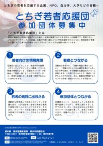 とちぎ若者応援団　参加団体募集中のサムネイル